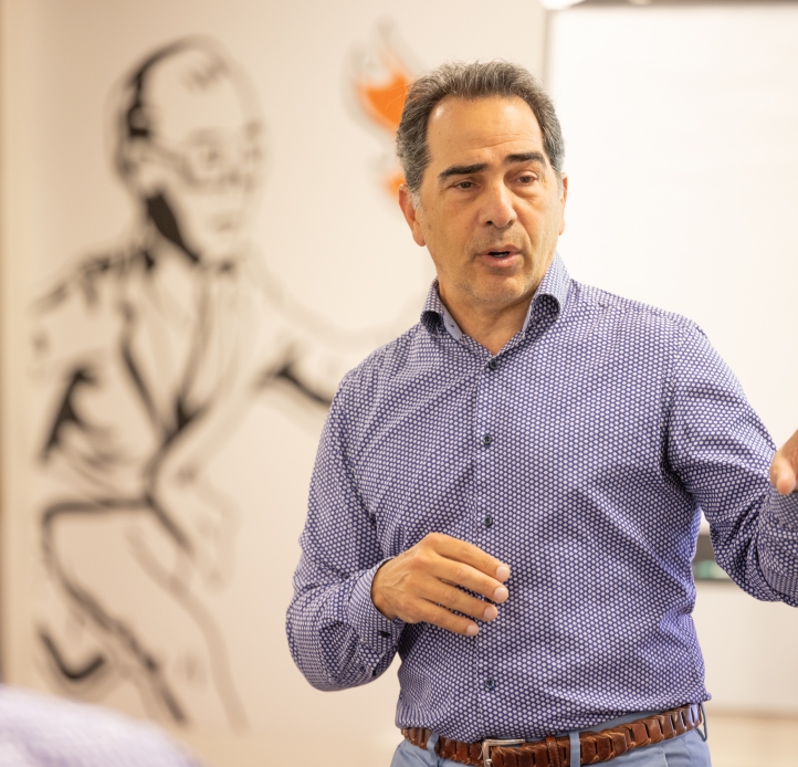 Dr. Puccio presenting the brainstorming room