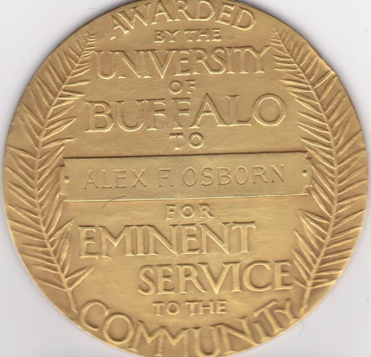 Backside of Chancellor's Gold Medal Award