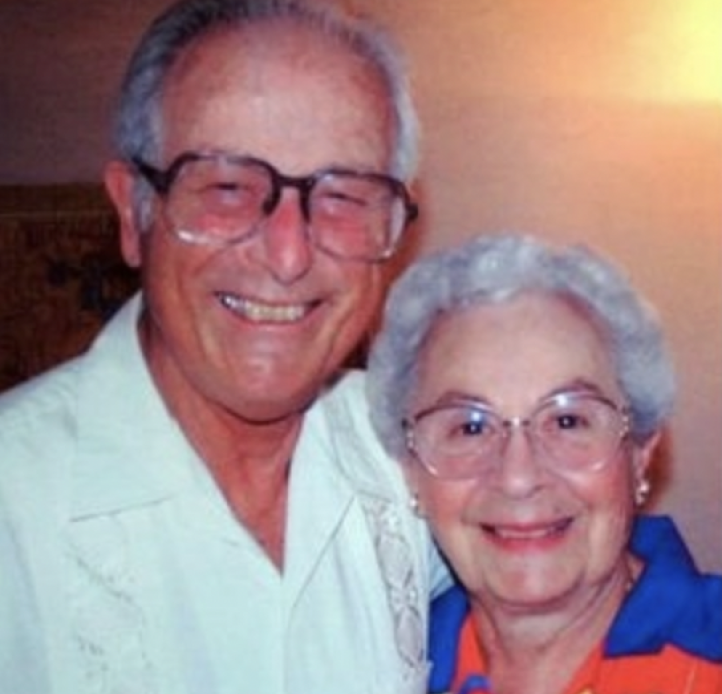 Smiling Sidney Parnes and wife Bea Parnes in older years 
