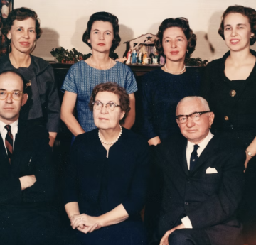 colored photo of the Osborn family as adults 