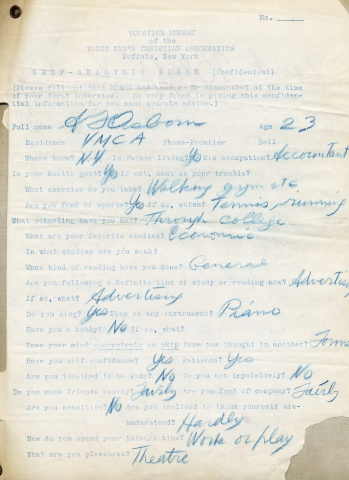 Copy os Osborn's Answer to a YMCA vocational analysis