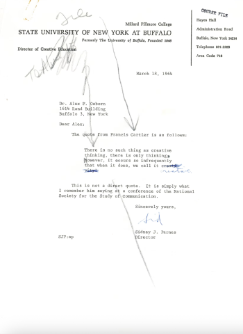 Correspondence from Osborn to Parnes 