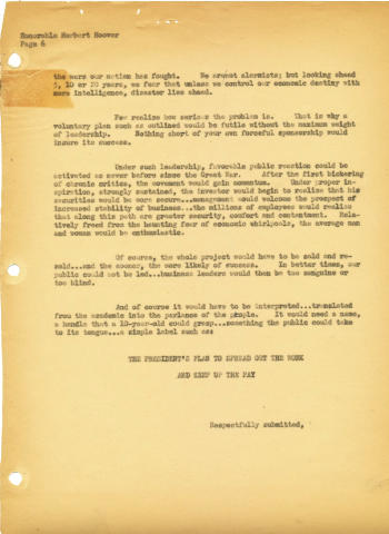 Osborn to president of USA proposing unemployment strategies 